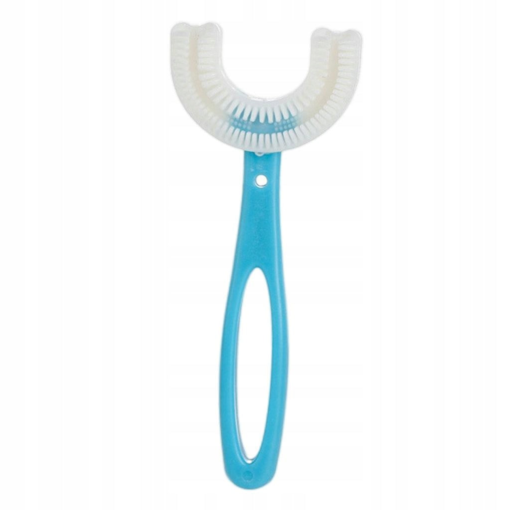 SiliconeUc Shape Kids Toothbrush Blue 6-12 years Kind toothbrush with irrigator