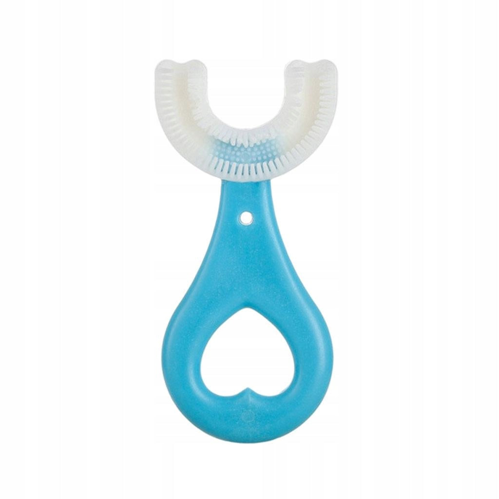 SiliconeUc Shape Kids Toothbrush Toddler All Rounded Manual Blue 2-6 years