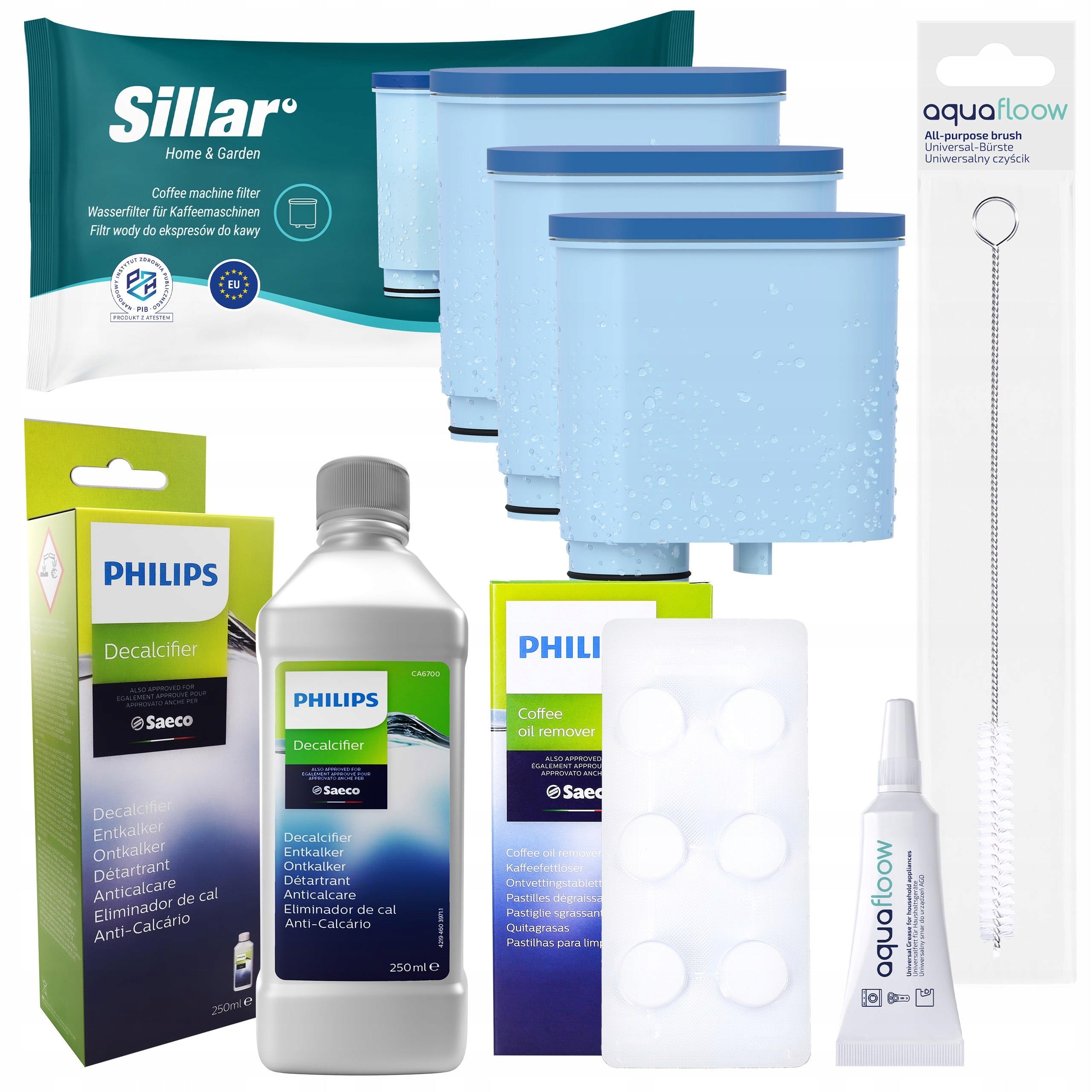 Sillar 3x filter for Philips + Philips tablets descaler + grease