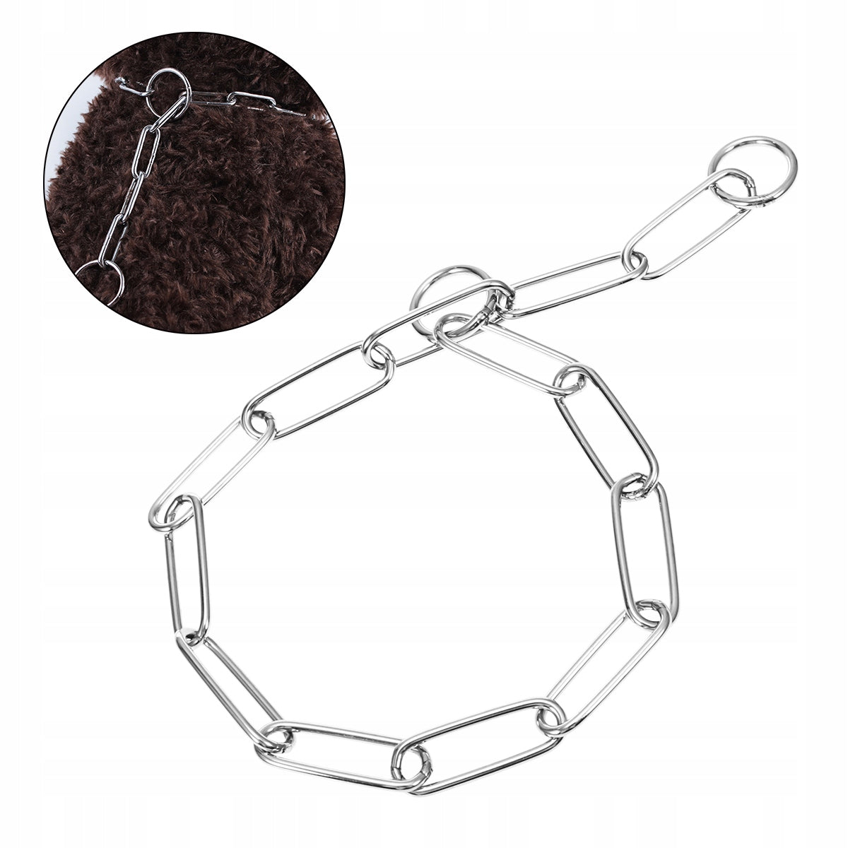 Silver Dog Training Choke Collar Durable Heavy Duty Choker