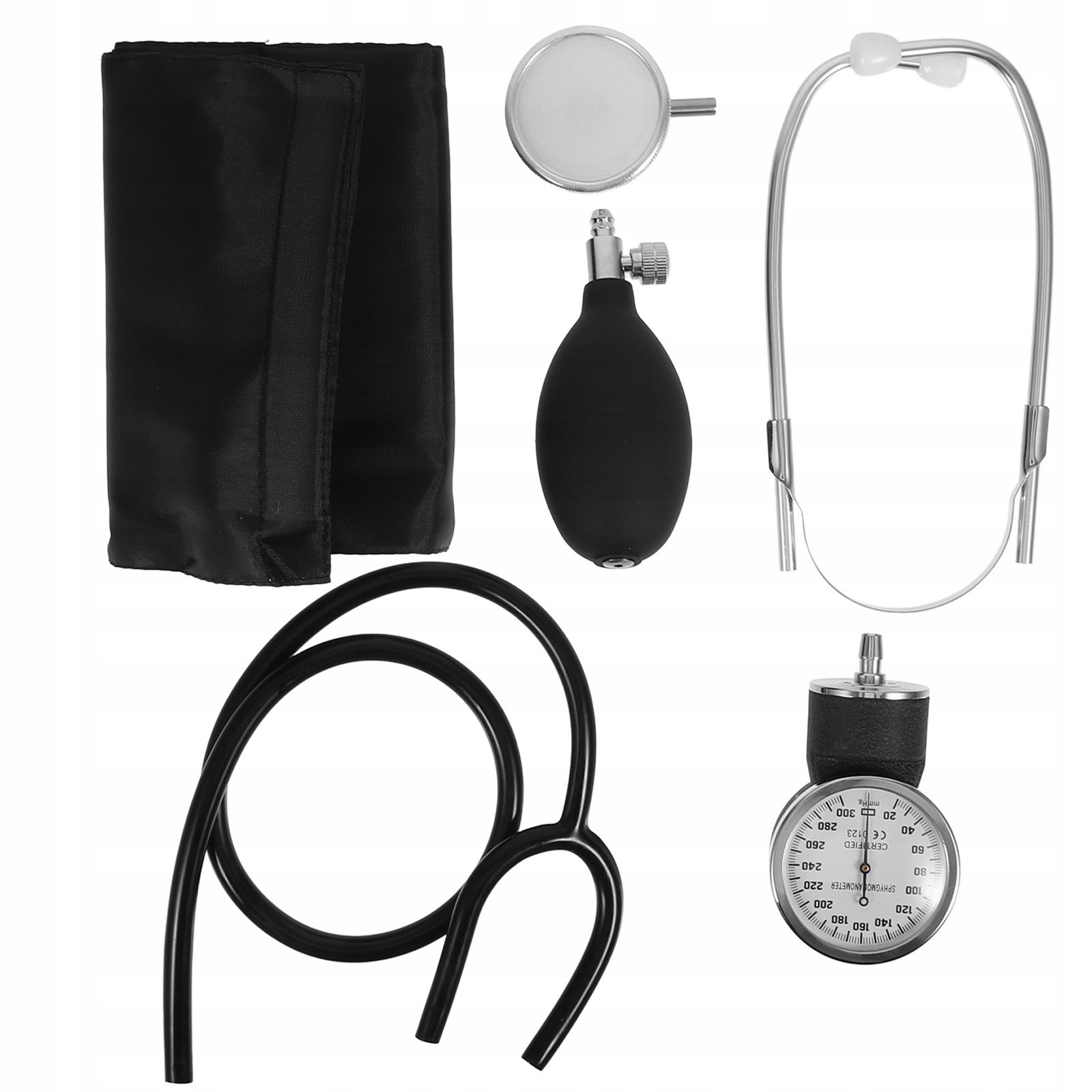 Silver Manual Blood Pressure Monitor with Stethoscope and Standard Cuff Manufacturer of a medical device NA