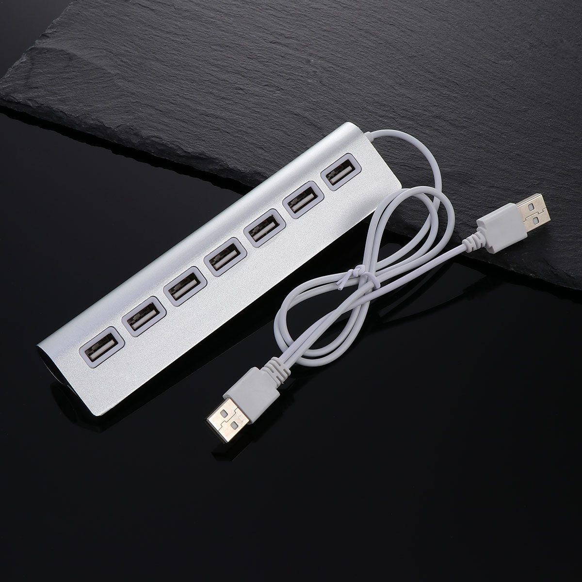 Silver USB Hub for Computer with 7 High-Speed USB 2.0 Ports Manufacturer code 3015224