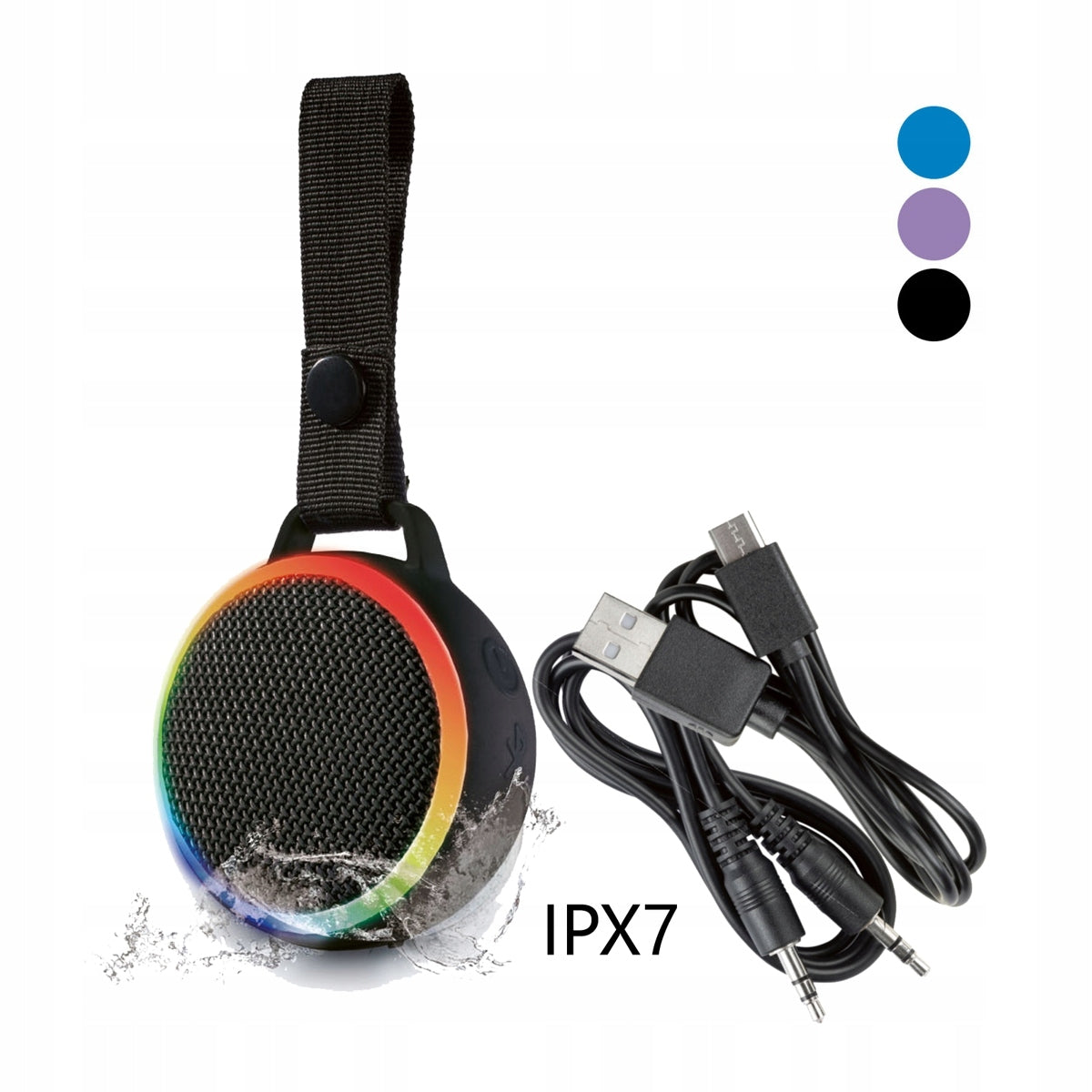 SilverCrest Portable Bluetooth SoundSpot IPX7, 4W, LED BLACK