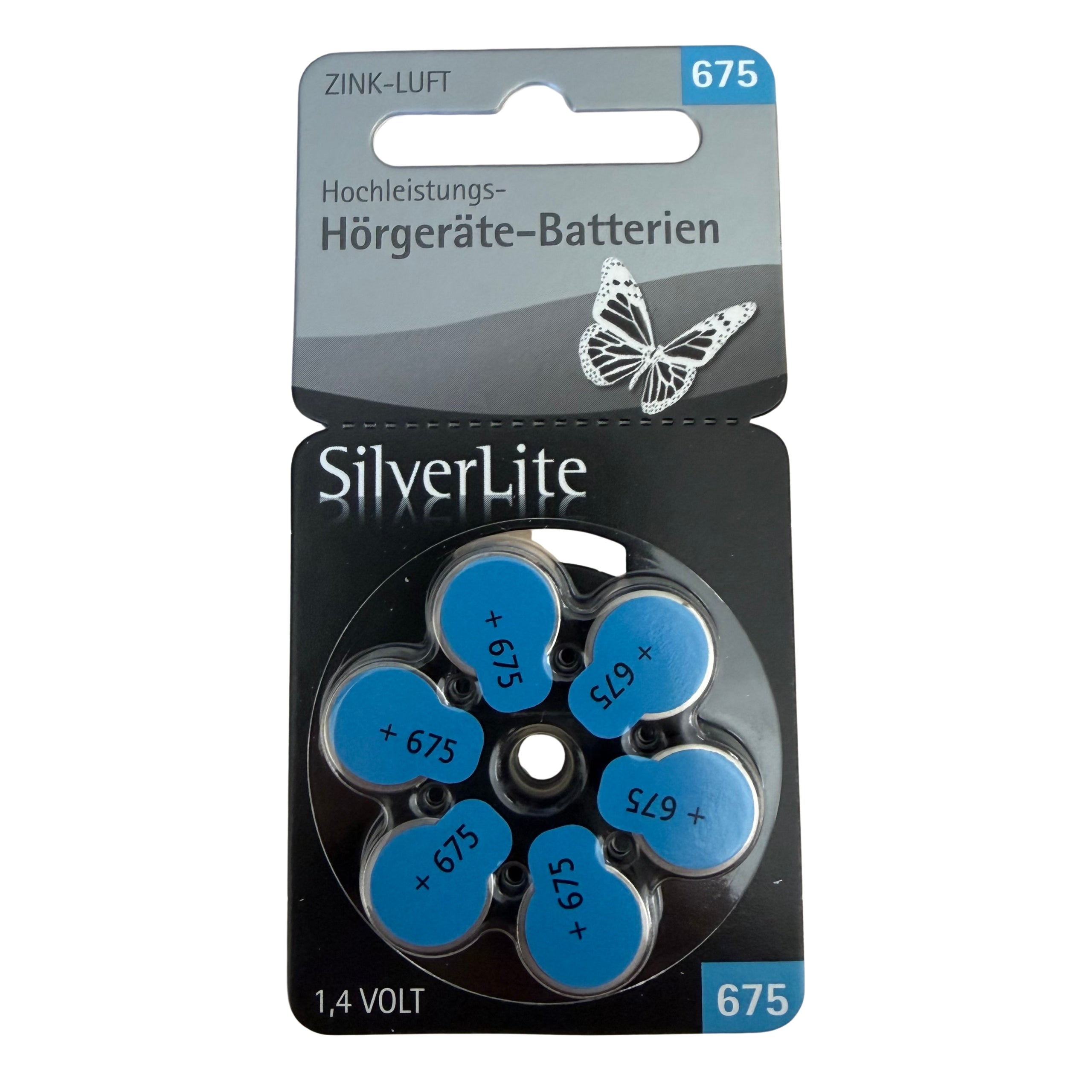 SilverLite Hearing Aid Batteries 675 PR44 1,45V 6pcs VARTA