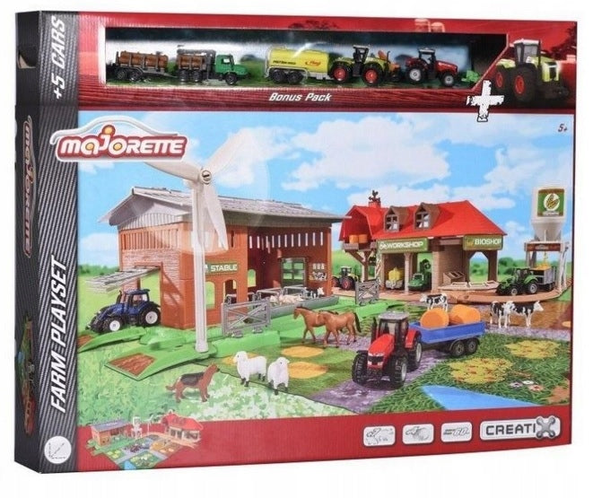 Großes Bauernhaus Majorette Creatix + 5 Fahrzeuge 