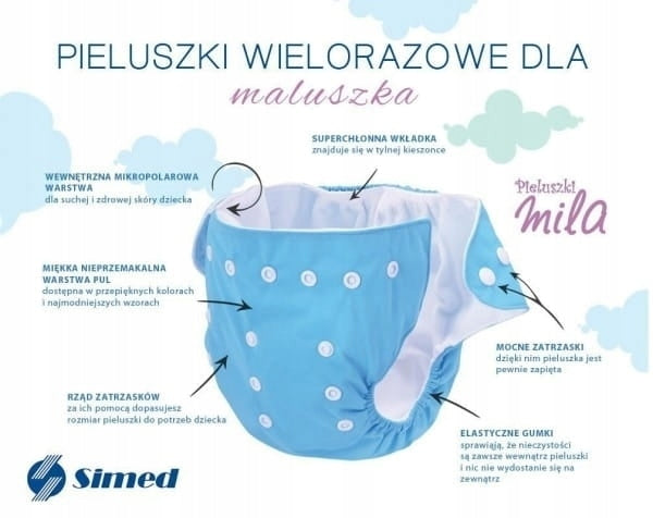 Simed Reusable Diaper PUL - Triangles Diapers type reusable