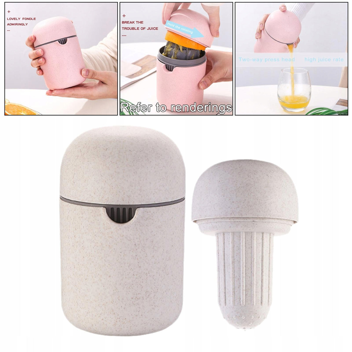 Simple Orange Juicer Rotation Press Multi function Grapefruit Manual khaki Brand no brand