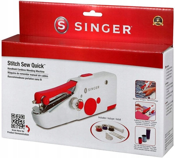 Singer Stitch Sew Quick Portable Tourist Mini Sewing Machine Dominant color white