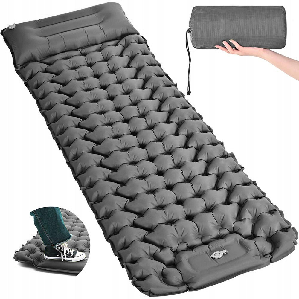 Single Hiking Mattress Grey Folding Inflatable Hiking Bed Manufacturer code HOP1001723-1
