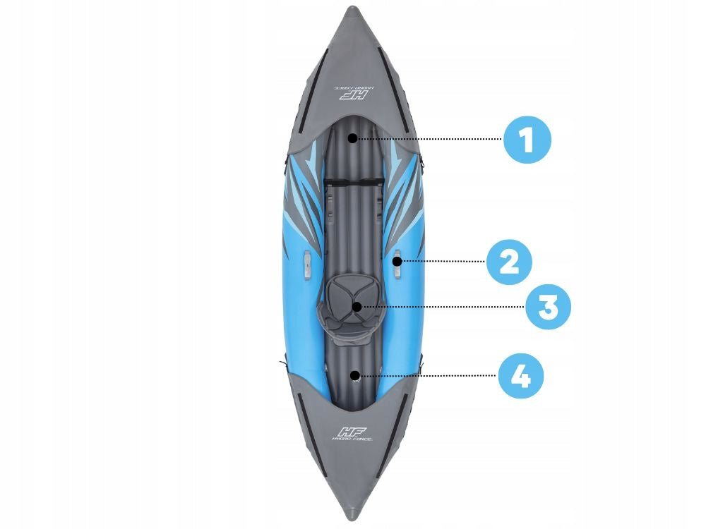 Single Kayak 1 Person Surge Elite Bestway Pump + Paddle + Bag Brand Bestway