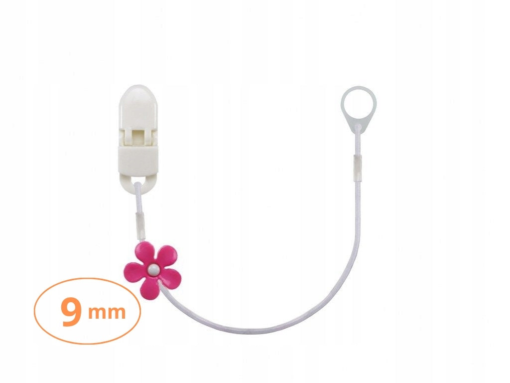Single Pendant - Hearing Aid Clip - White with Flower