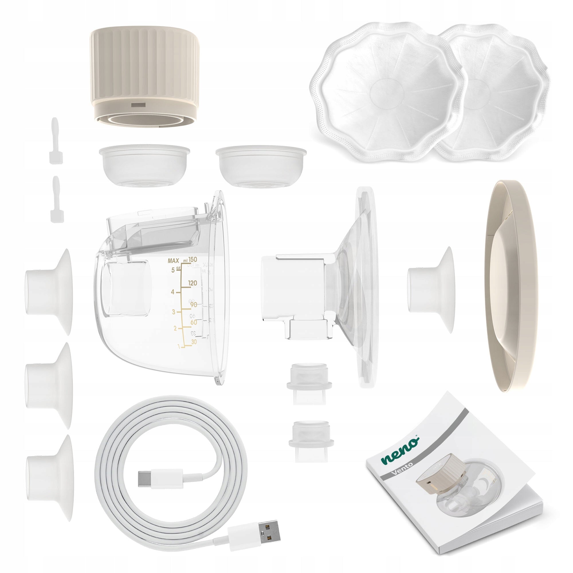 Single Sided Electronic Breast Pump NENO Vento White Medical device no