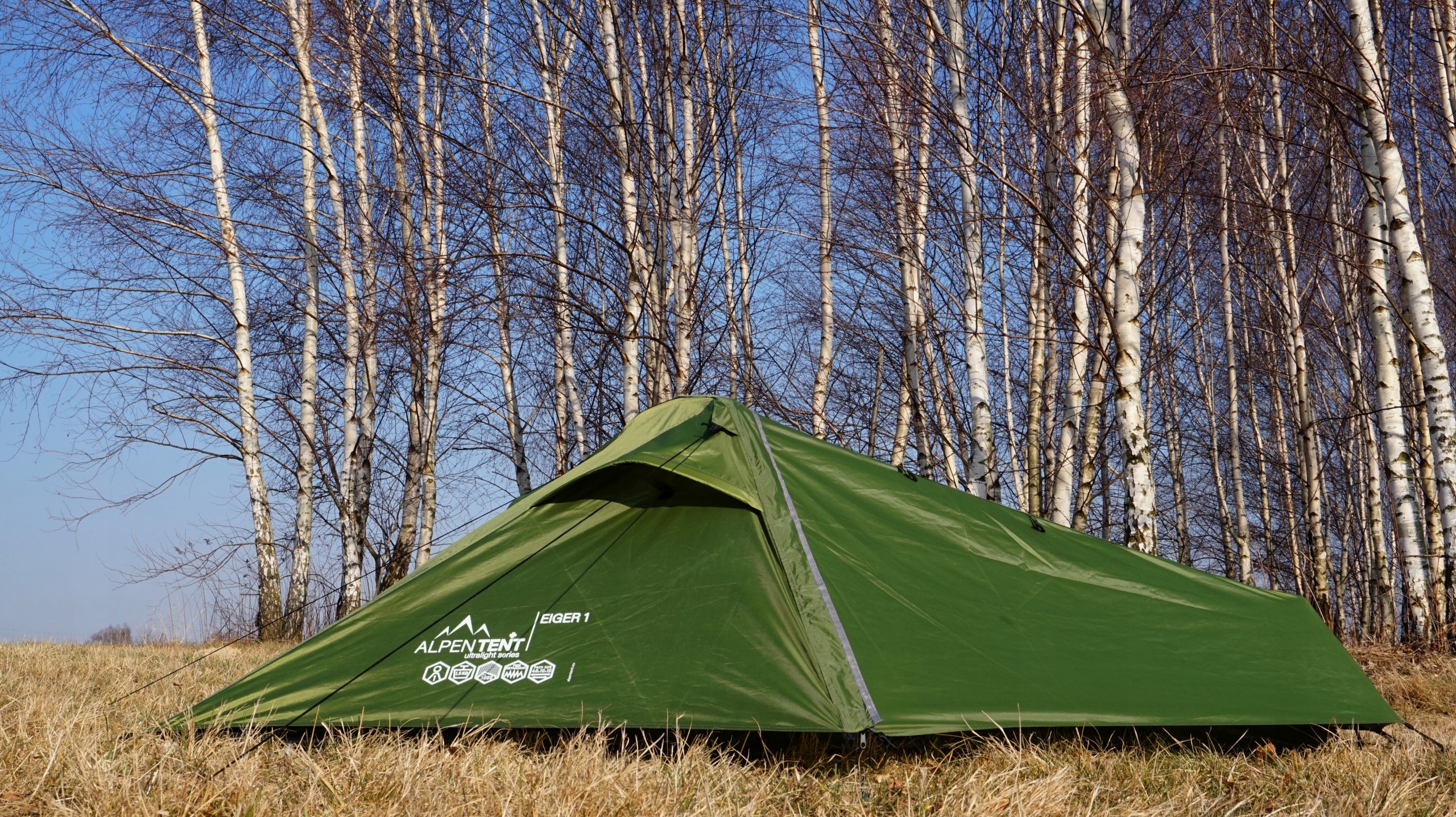 Single Tent AlpenTent EIGER 1 Light 1,5 kg Color green