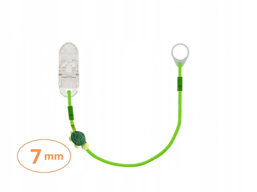 Single-clip pendant for small hearing aids - green with turtle