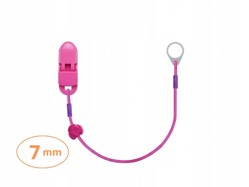 Single-clip pendant for small hearing aids - pink with flower
