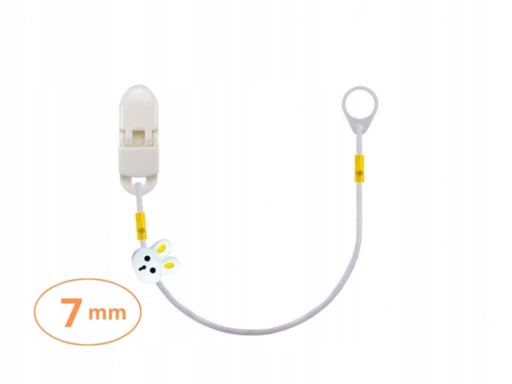 Single-clip pendant for small hearing aids - white with rabbit