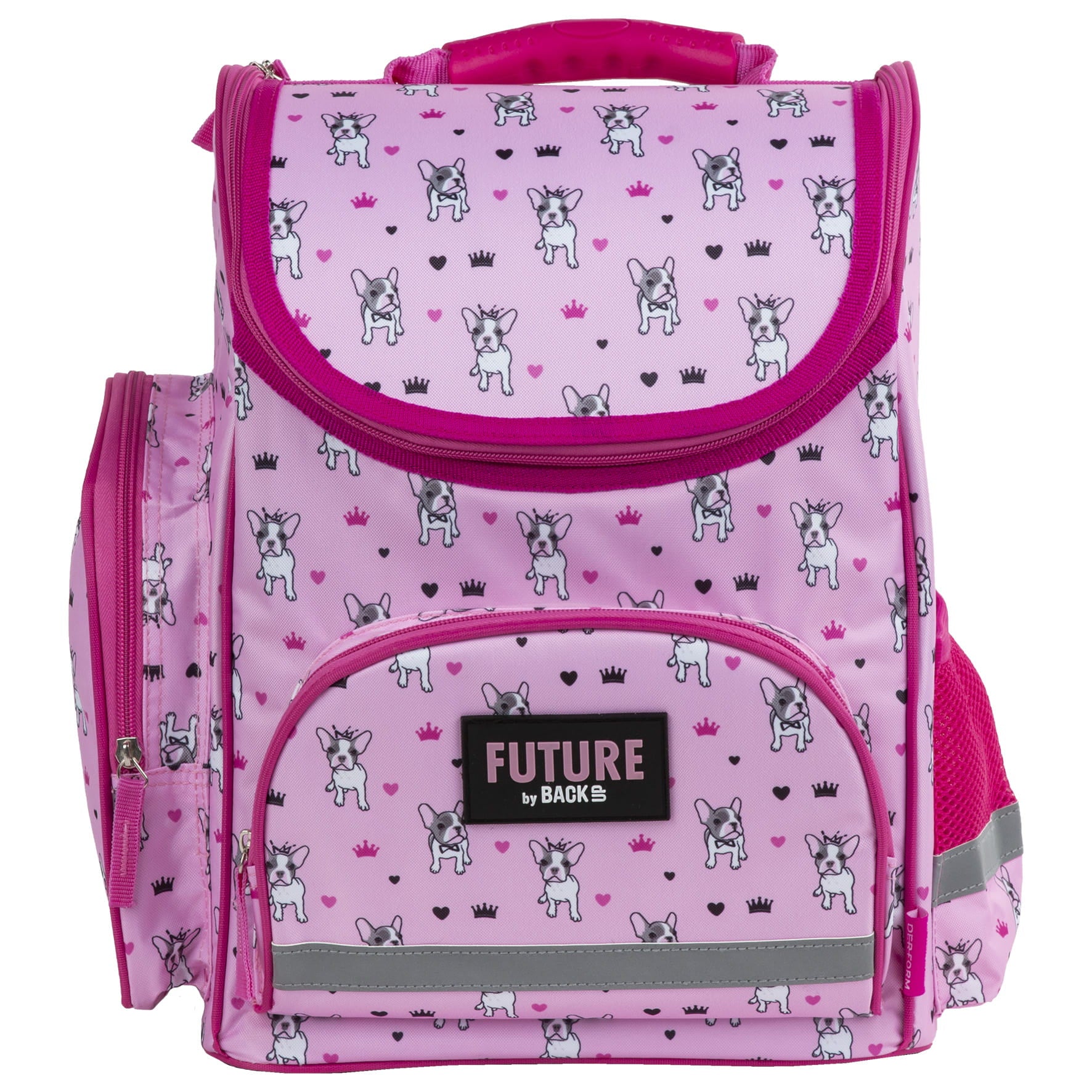 Single compartment school backpack Derform pink dog