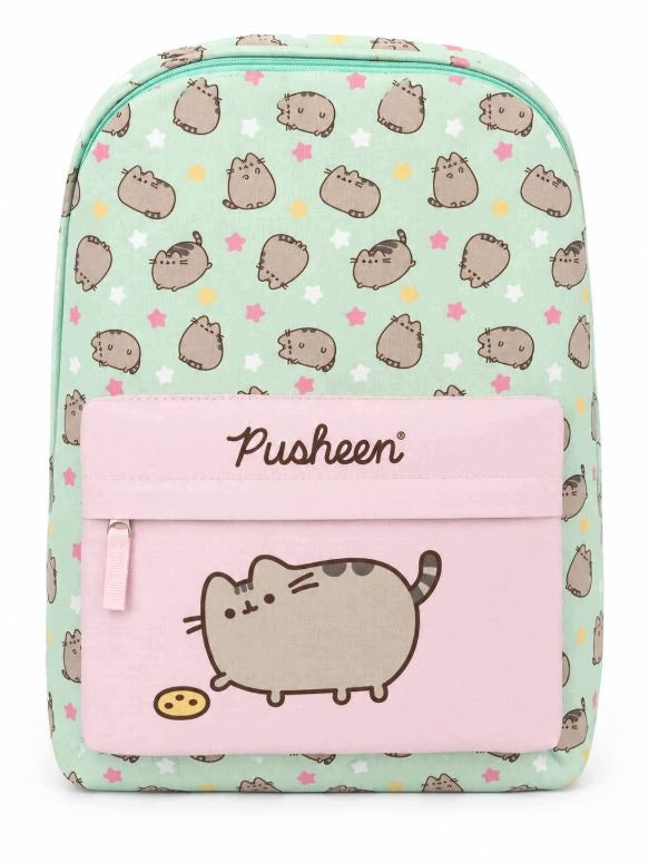 Single compartment school backpack Pusheen green