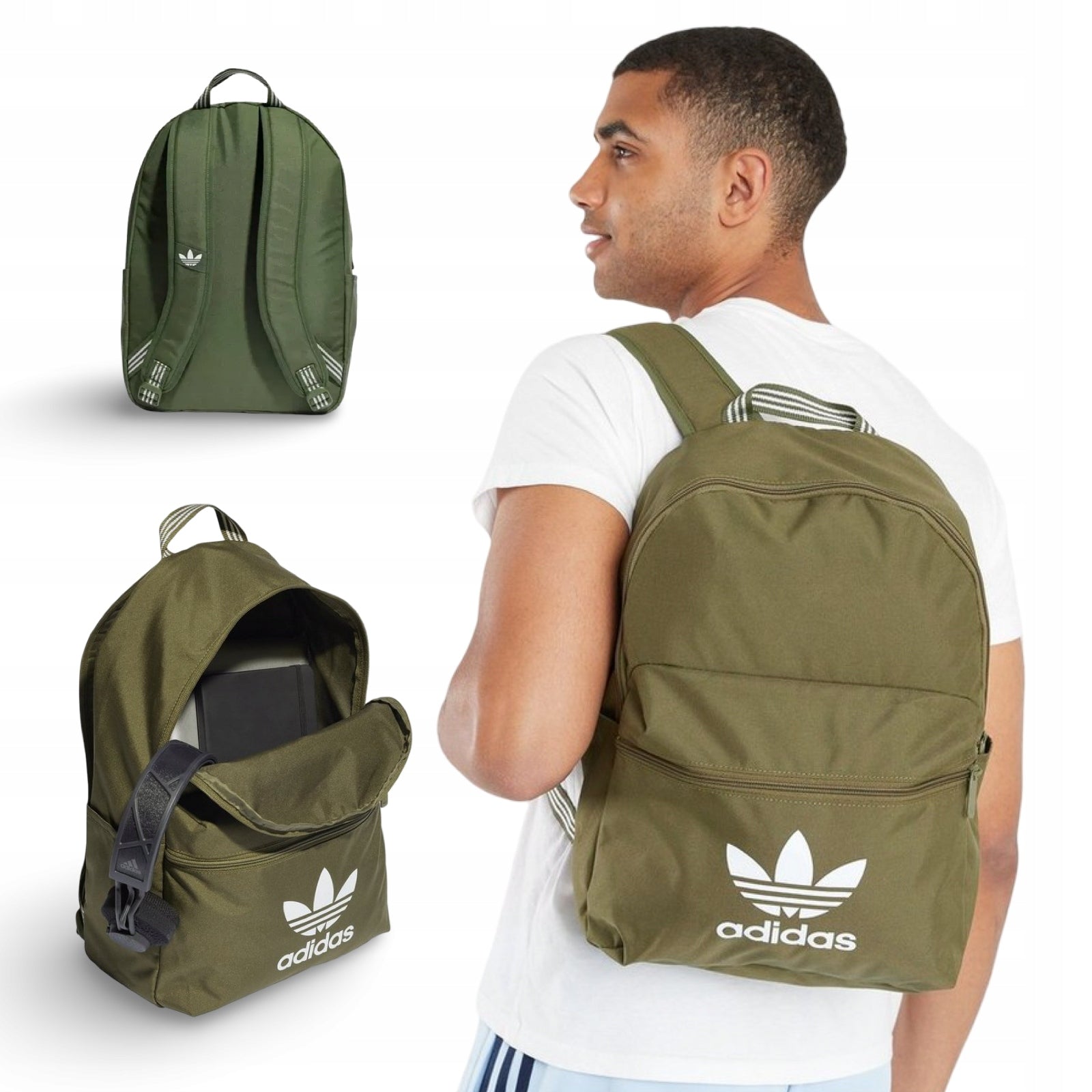 Single compartment school backpack adidas green IS4361 21 l