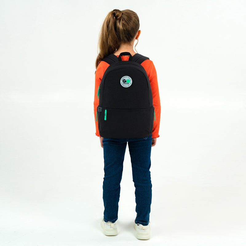 Single compartment school backpack with hidden pocket black GoPack Manufacturer code GO26-188M-4