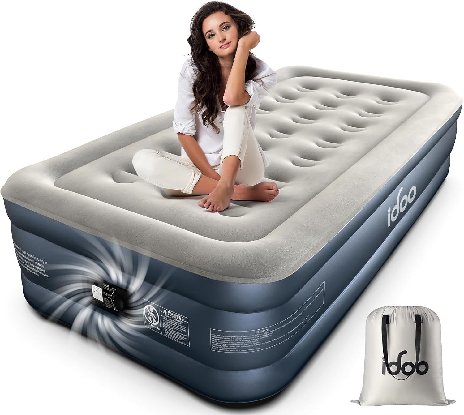 Single mattress Idoo 190 x 99 x 44 cm grey