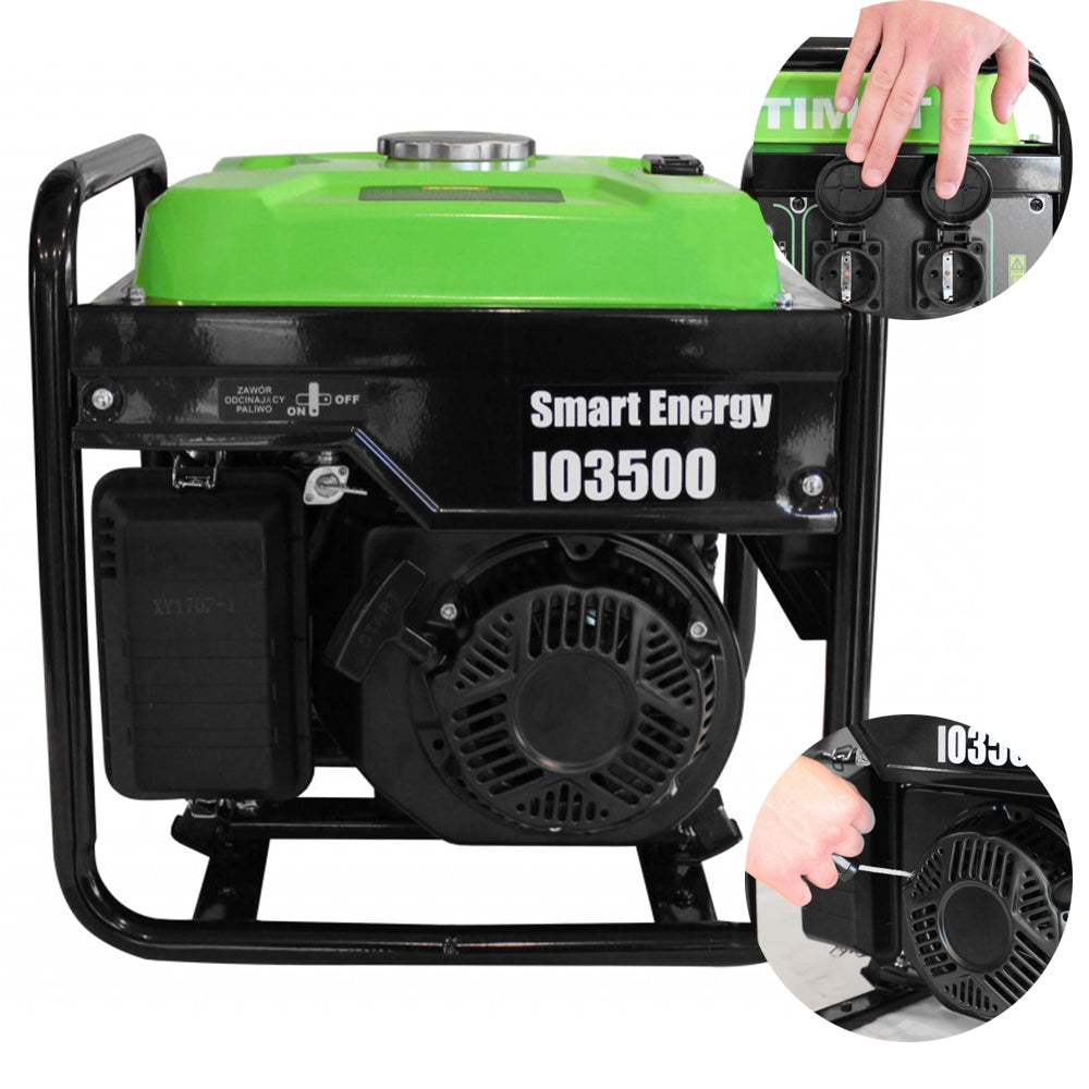 Single phase generator set OPTIMAT 3500W petrol+ oil freebie! Manufacturer code IO3500