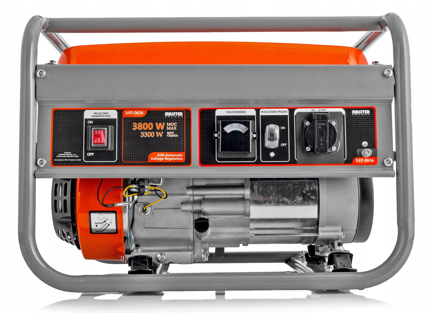 Single-phase stationary generator set Majster Polska 3800 W petrol Manufacturer code MP0656 MAJSTER 7KM