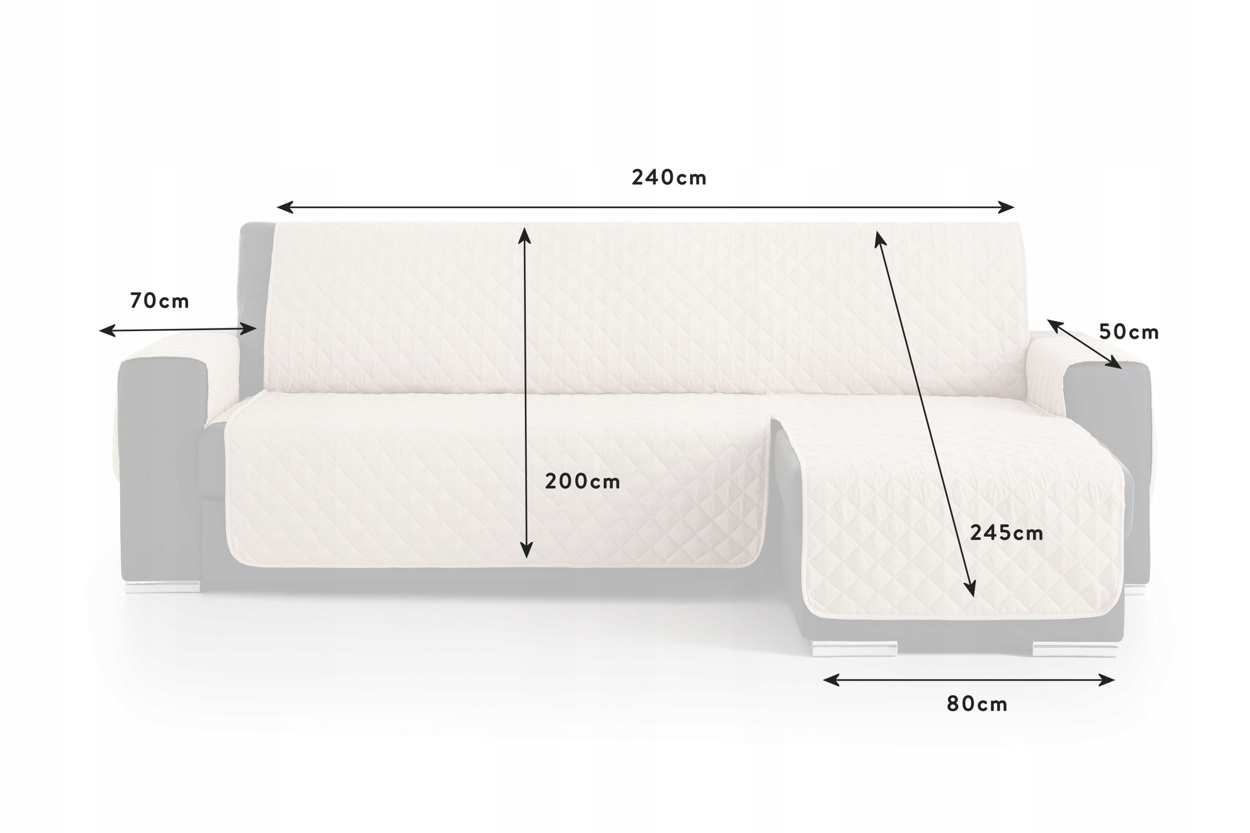 Single-sided bedspread for corner sofa 240 beige right kapa protector Manufacturer code OCHRANIACZ NAROŻNY BESTCOVERS 240