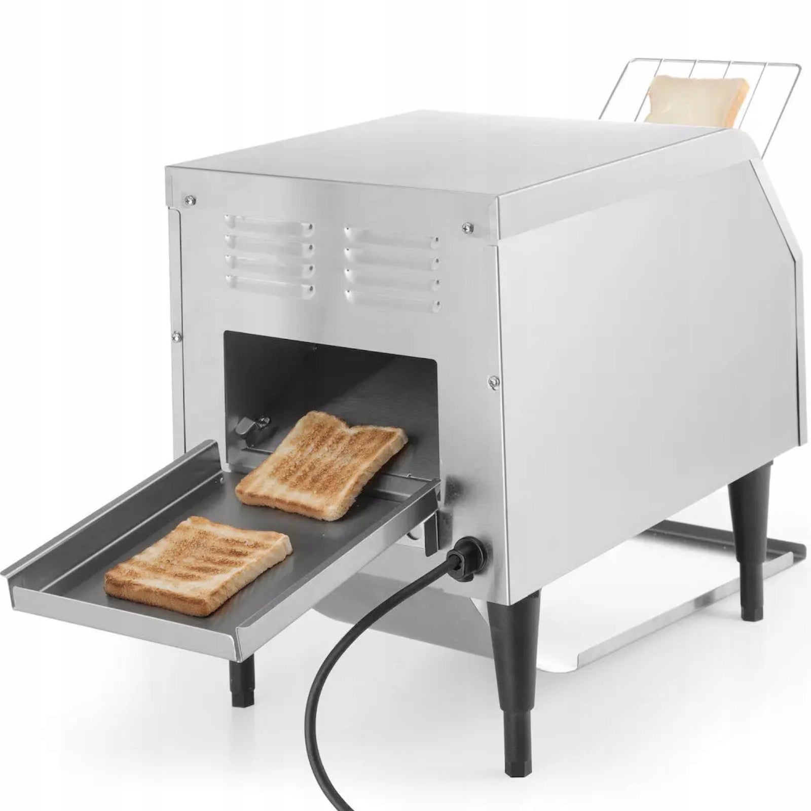 Single through toaster 1340W for gastronomy horeca professional Dominant color silver/gray