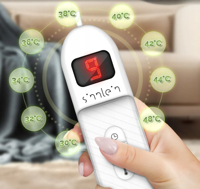 Sinnlein Plush heating blanket 160×120 cm light grey 9 temperature levels Medical device yes