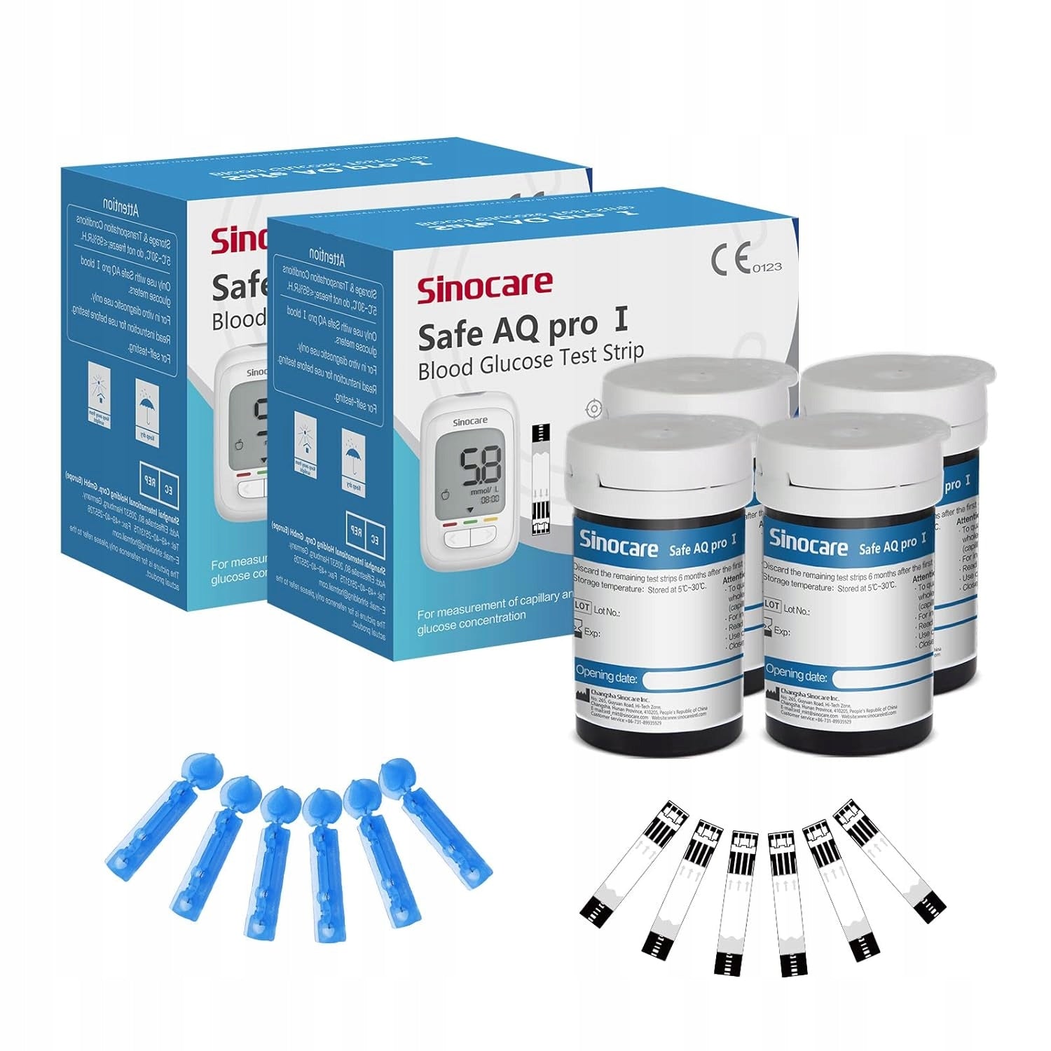 Sinocare AQ PRO I 100szt paski do badania glukozy we krwi (bez monitora)