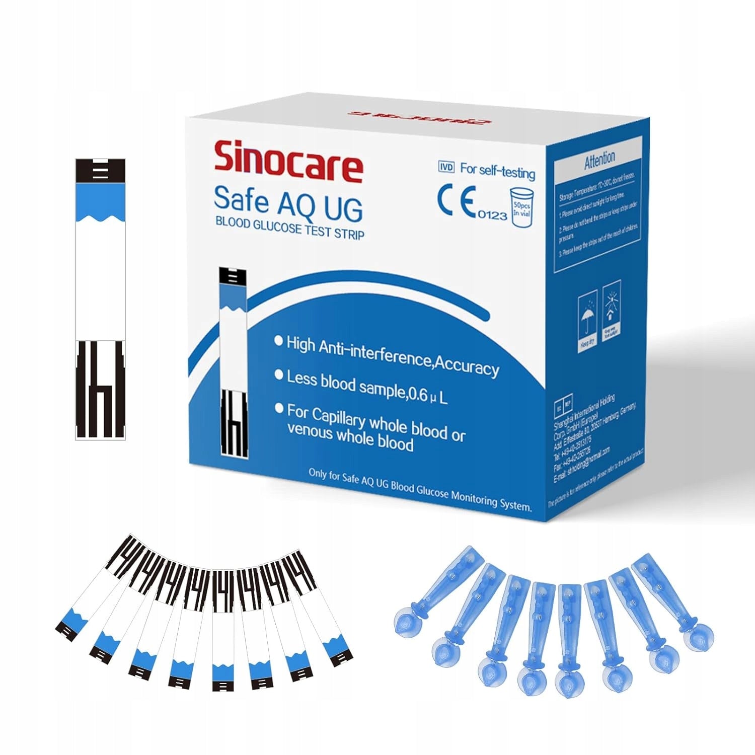 Sinocare AQ UG 50pcs blood glucose test strips (without monitor)