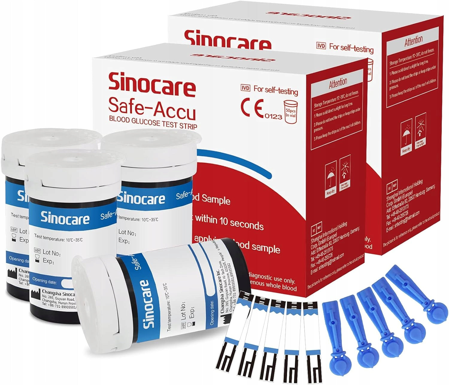 Sinocare SAFE ACCU 100pcs blood glucose test strips (without monitor)