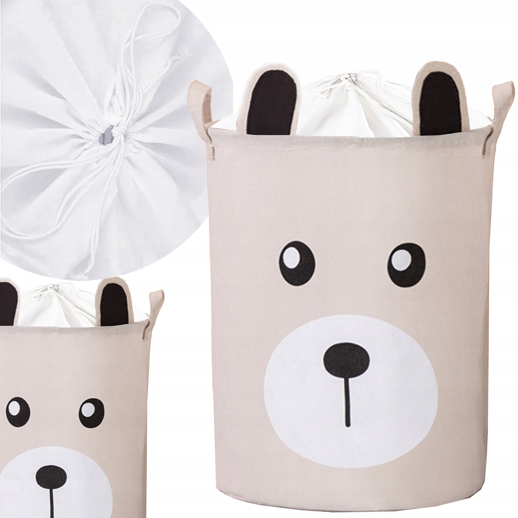 Sipo XL toy basket with drawstring Beige Bear 43L 35 × 35 × 45 cm Packaging status original