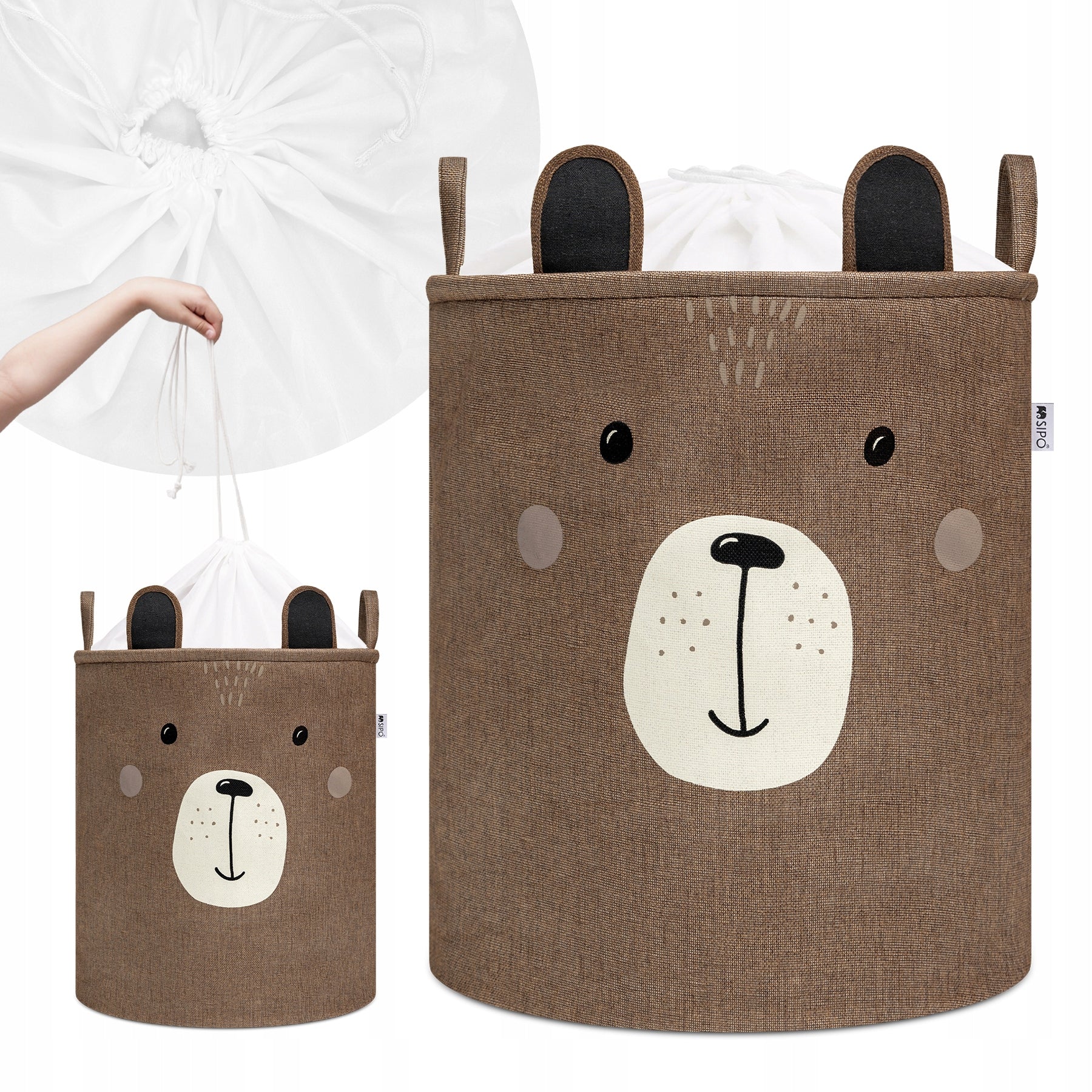 Sipo XXL TOY BASKET Organizer for Children 63L Brown Bear
