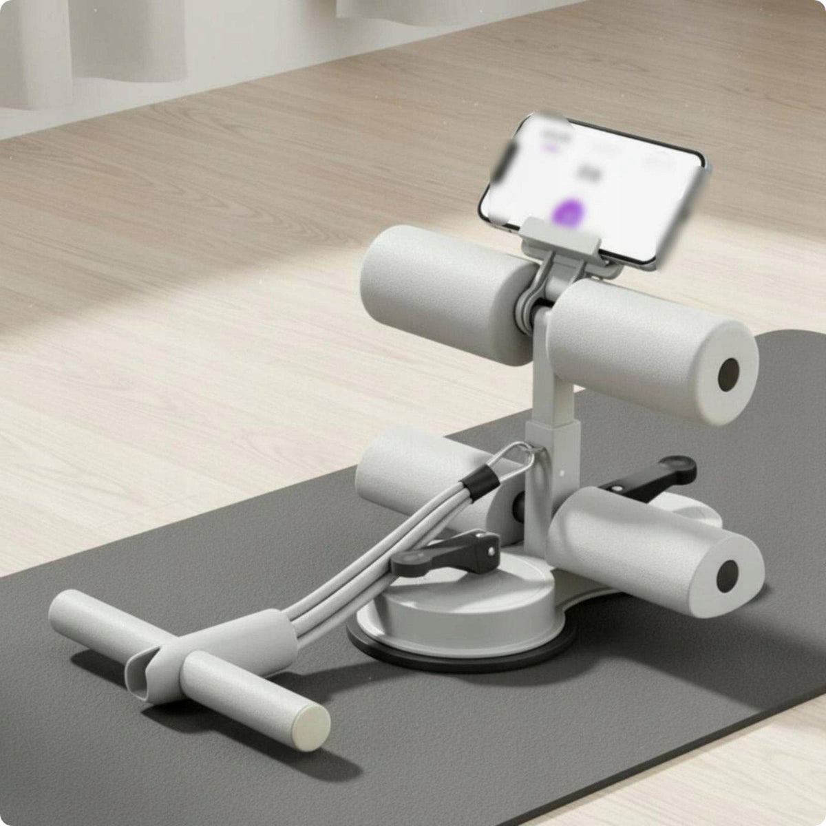 Sit Up Helper Fitness Equipment Large Suction Home Abdominal Trainer Gray Packaging status original