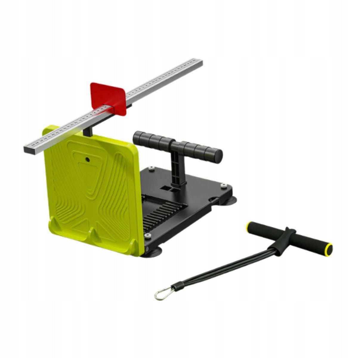 Sit and Reach Tester with Suction Cups for Teenager Green w Tension Rope Packaging status original
