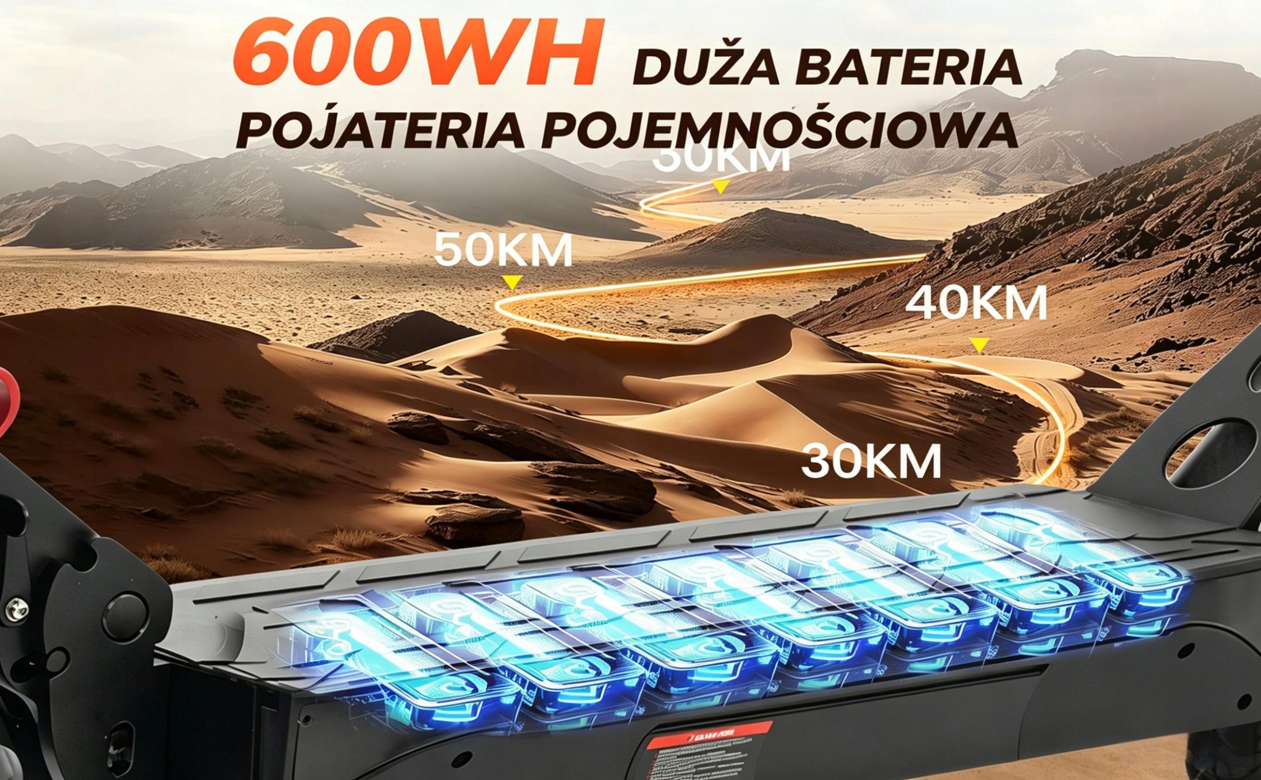 Składany Hulajnoga elektryczna dla dorosłych 500W 600Wh 10" E-scooter Model Yulun-T4-black