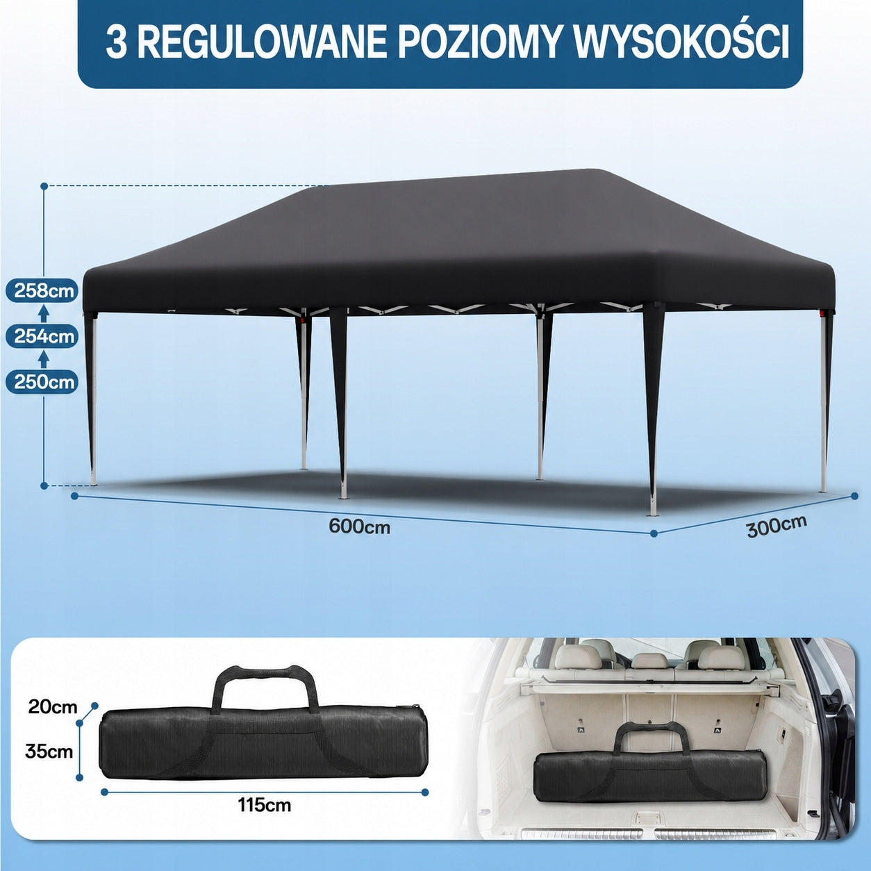 Składany wodoodporny namiot odpowiedni na pchle targi Packaging status original