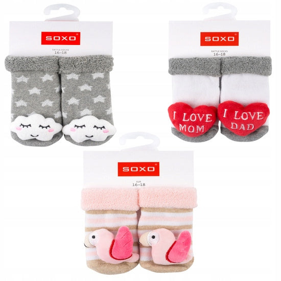 Sockenset für Babys Soxo, verschiedene Farben, 3-tlg. 