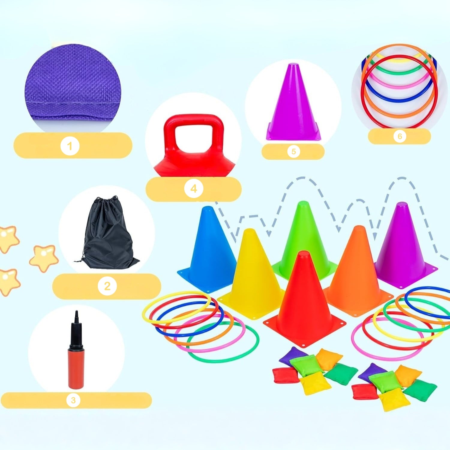 Skill Game Garden Training Sticks Ringo Pouches Hopper Ball Manufacturer code Towarzyski Kreatywny Zestaw Dla Dzieci Obręcz