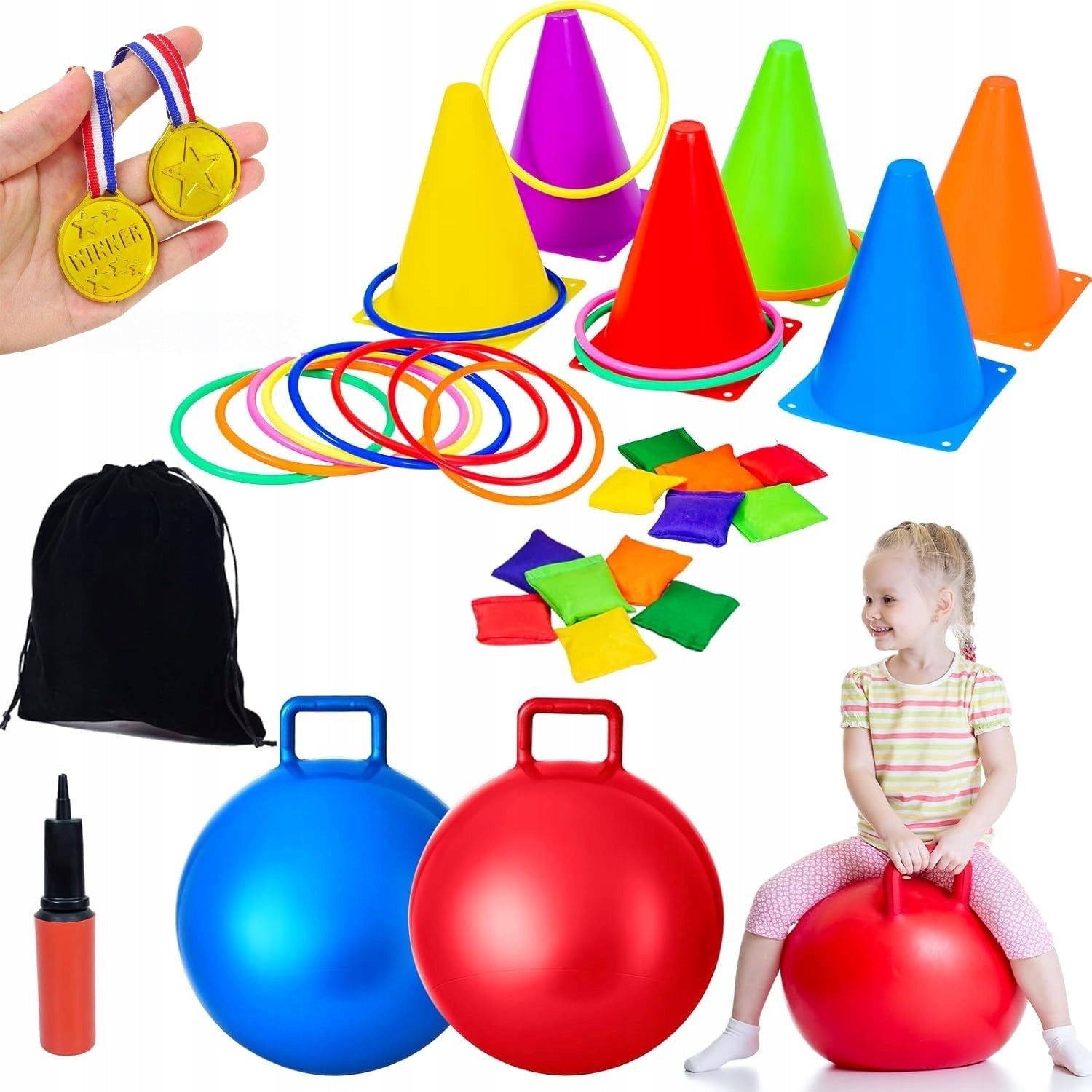 Skill Game Garden Training Sticks Ringo Pouches Hopper Ball