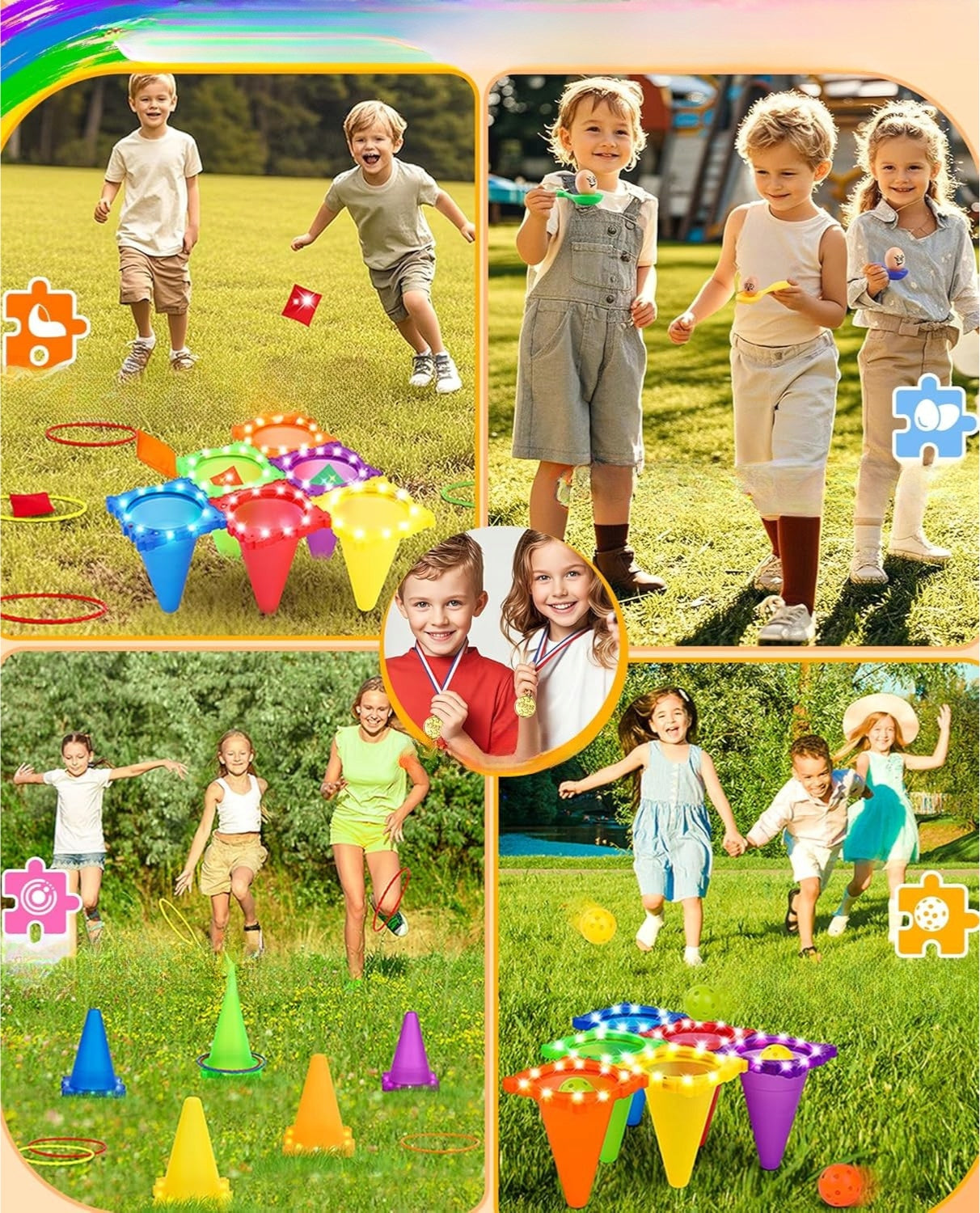 Skill Game Movement Set Training Sticks Ringo Pouches Hoops Kid's age 3＋ years