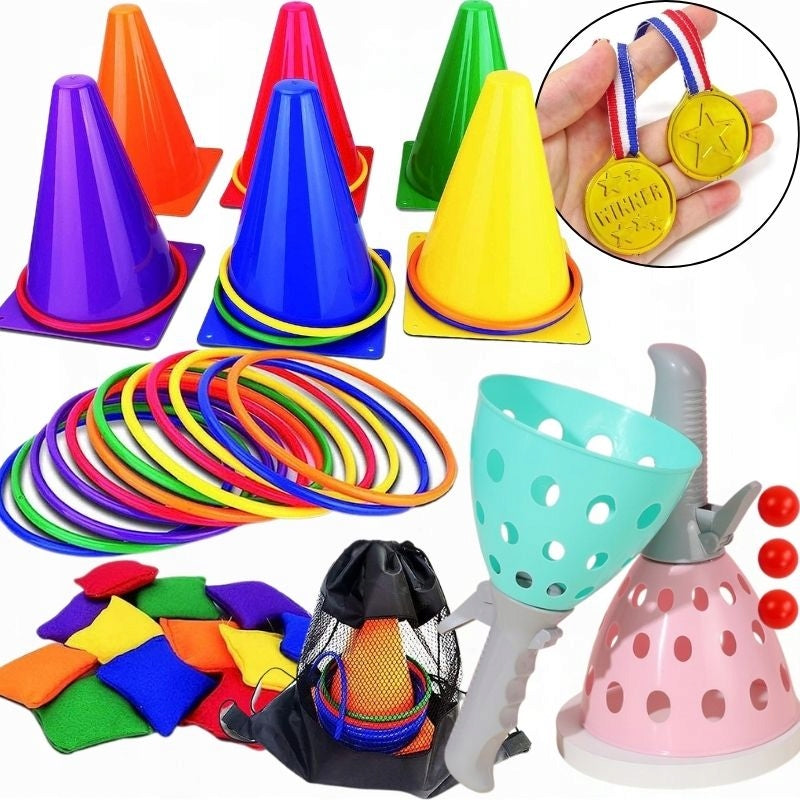 Skill Game Training Cones Ringo Pouches Hoops Catch Ball