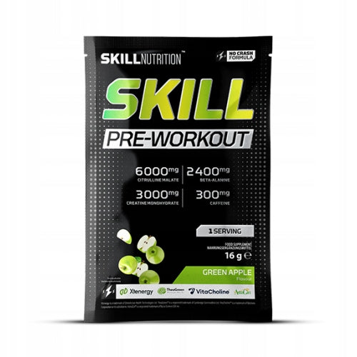 Skill Nutrition Pre-workout Green Apple 16 g Sample Pre-workout Serving Packaging status original