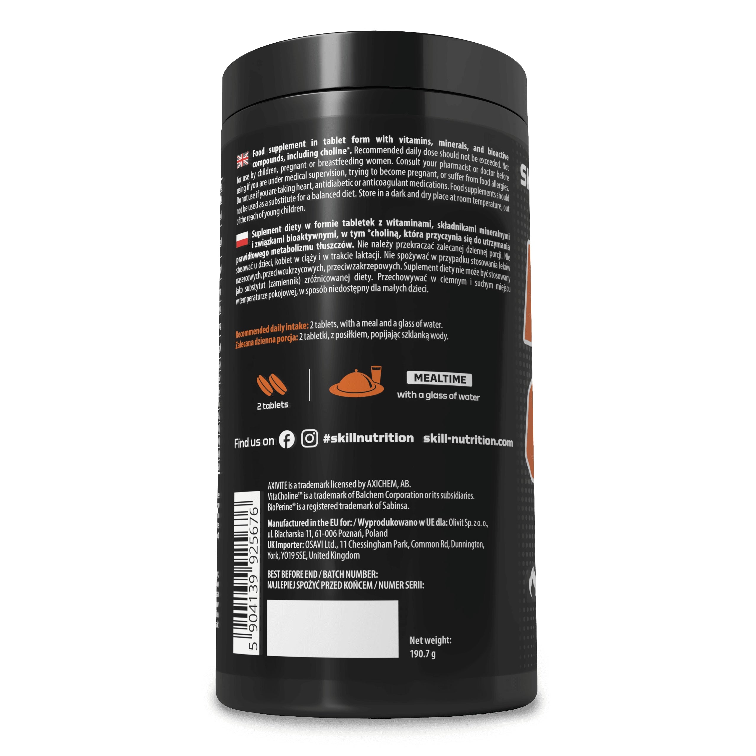 Skill Pro Cut Fat Metabolism Support BURNER REDUCER POWERFUL BURNER 180tab Packaging status original