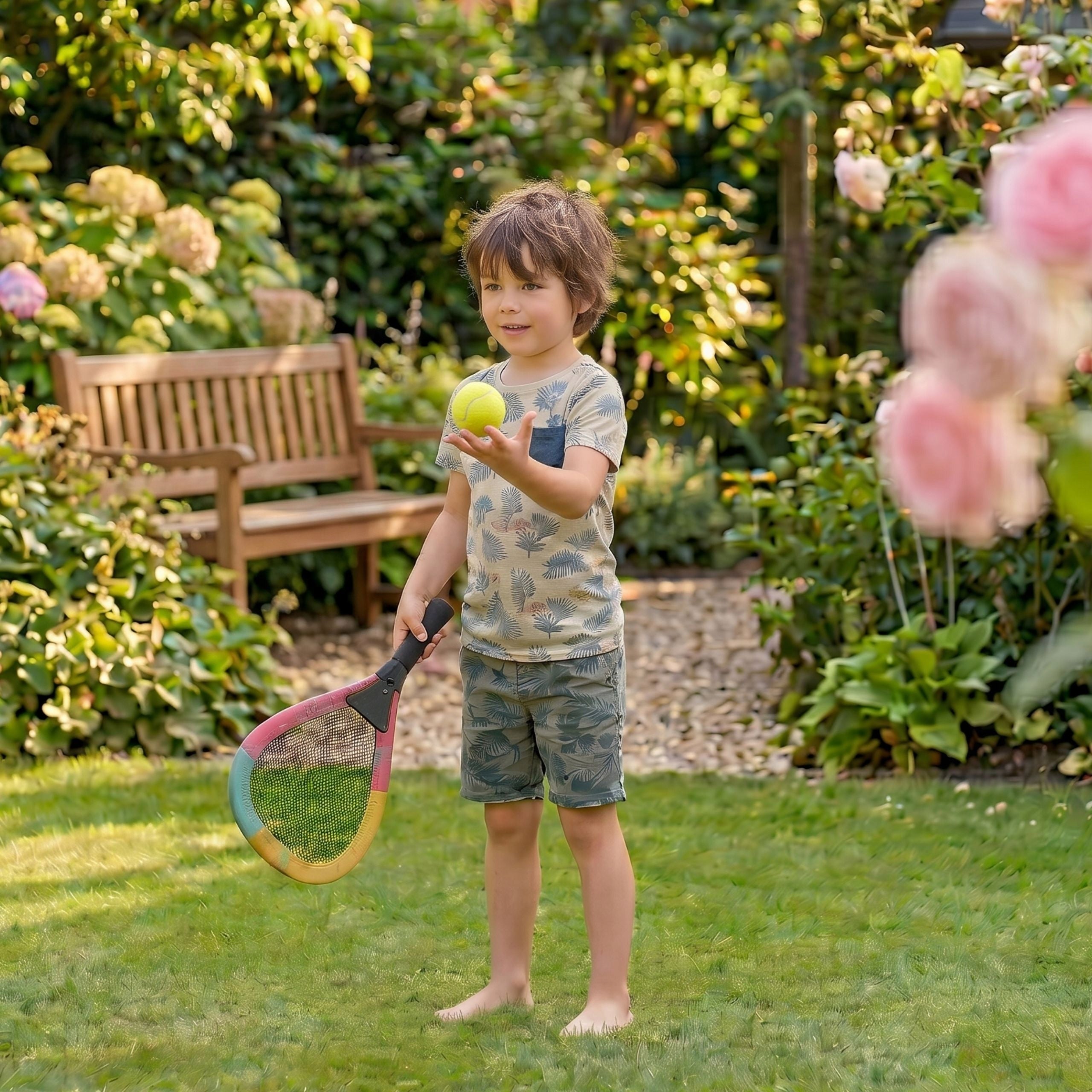 Skill game paddle racket set with ball and shuttlecock for children 3 4 5 Number of items in the set 4