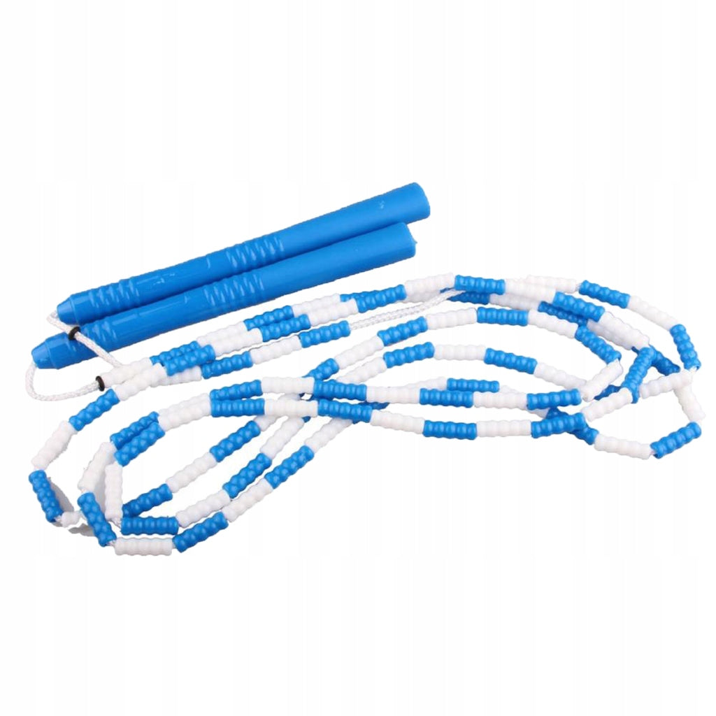 Skipping Rope Beaded Playground Rope For Kids And Adults, Blue + White Color multicolor