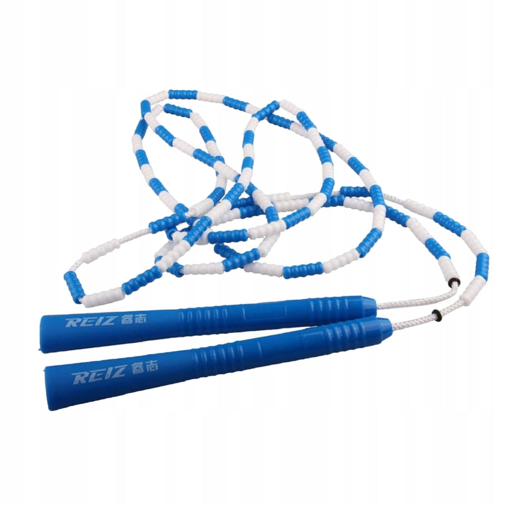 Skipping Rope Beaded Playground Rope For Kids And Adults, Blue + White Rope length 26.25 cm