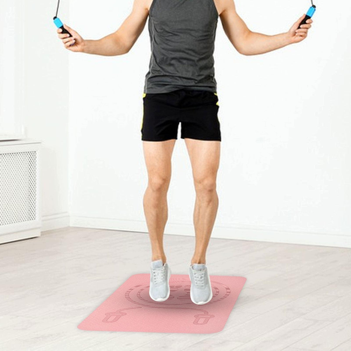 Skipping Rope Pad Anti Slip Exercise Mat Shock Absorption Jump Rope Pink
